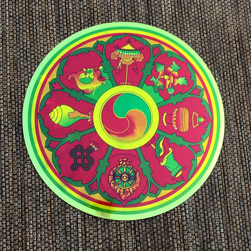 Scenic Area Mandala Vase Gold Foil Sticker Tourist Craft Souvenir