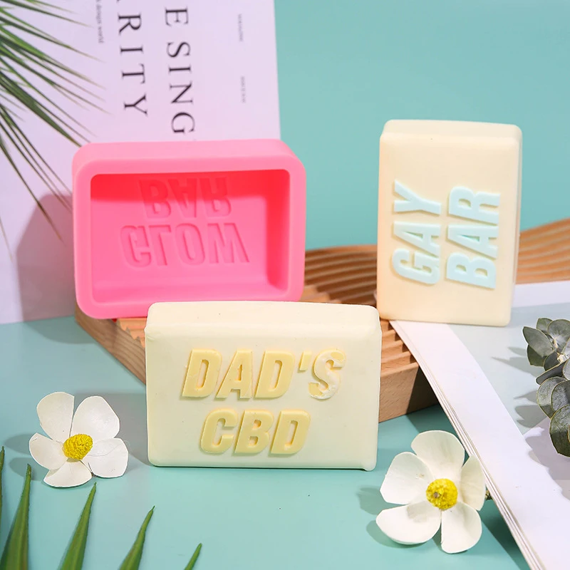 

3D Creative Letters Soap Silicone Mold For Soap Making Rectangle DIY Handmade Soap Form Resin Craft Molds Making Supplies