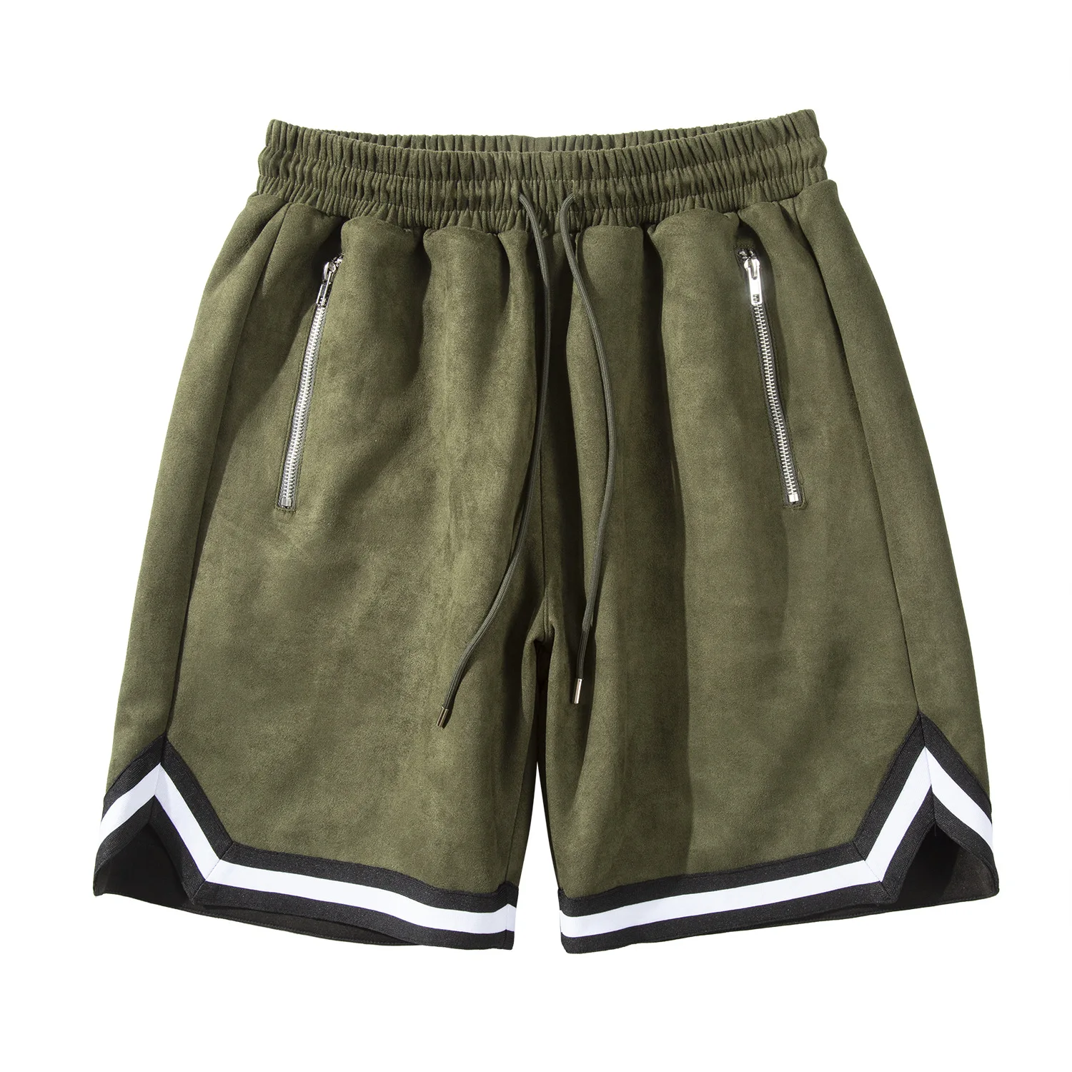 Suede Striped Jogging Shorts Y2k Streetwear Vintage Oversized Shorts Sport Summer Hip Hop Washed Men Loose Casual Clothes 2024