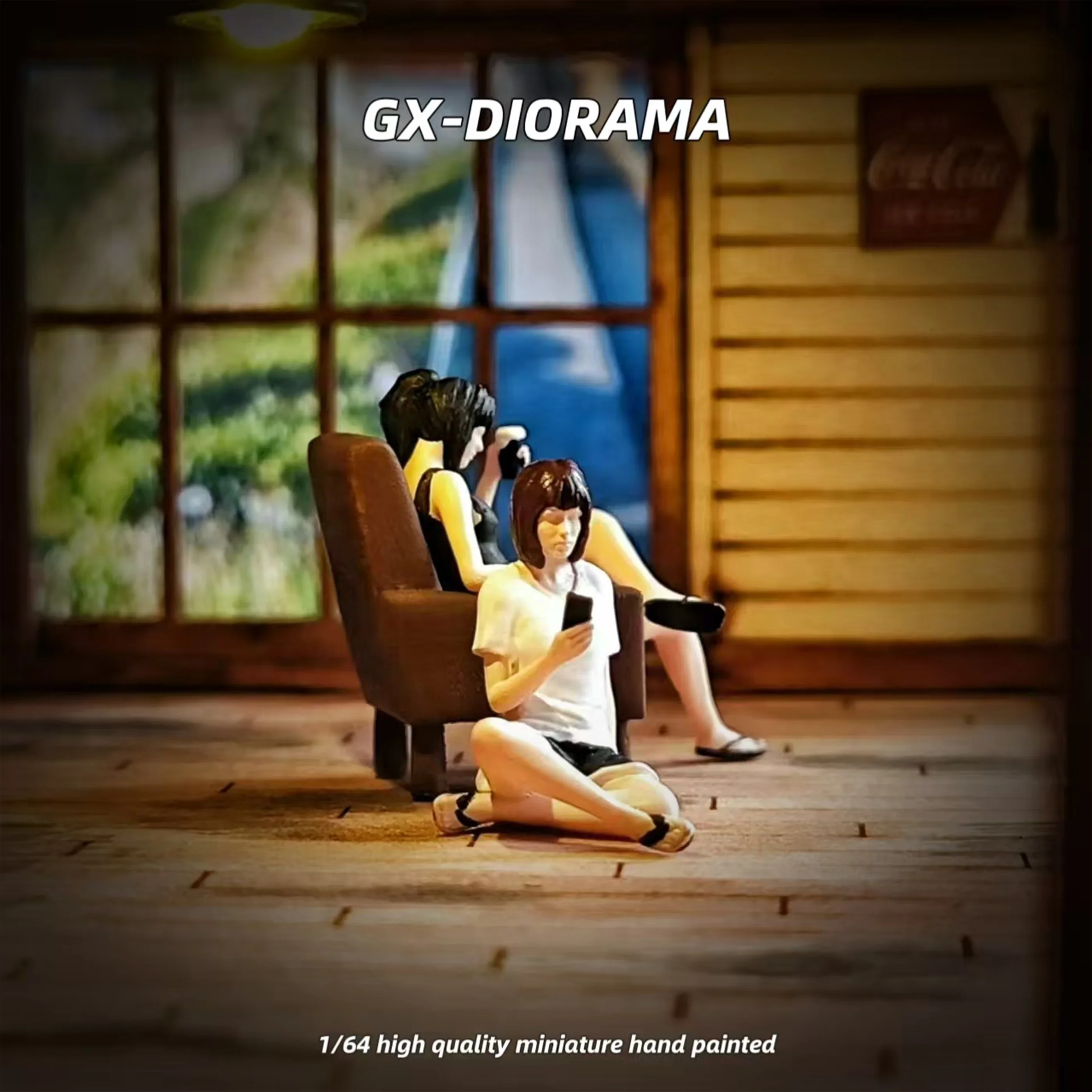 GX-DIORAMA  1/64 Scale Figurines Model Home Leisure Girl Duo Collection Miniature Hand-painted