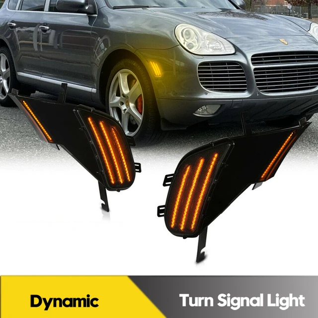 2 szt. dynamiczne boczne światła obrysowe LED kierunkowskaz migacz lampki kontrolne dla Porsche Cayenne 955 2003-2006 OEM # 95563103301