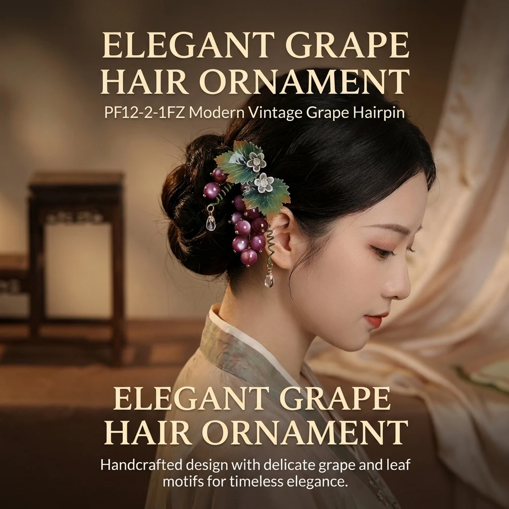

Chinese Style Hair Stick Hairpin Grape Tassel Metal Headwear Hair Accessory Hairstyle Design Tool Accessory Women Hair Clip
