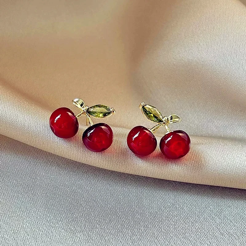 Süße Rosa Kirsch-Ohrstecker für Frauen und Junge Mädchen 2026 Design-Sensation Sommer Luxus-Accessoires Ungewöhnlicher Ohrschmuck – Detail 13