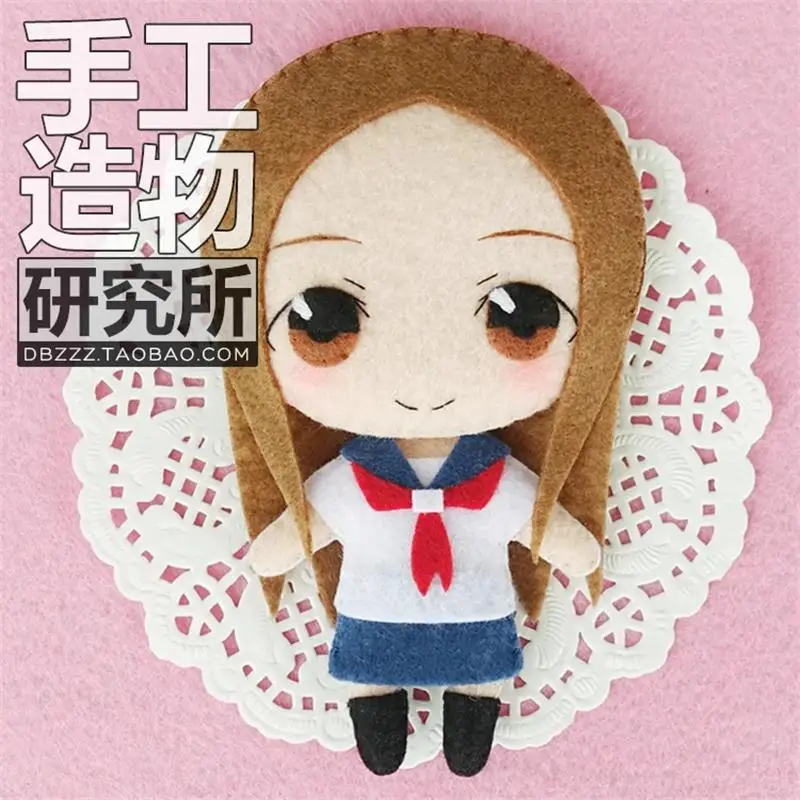 Anime drażniący mistrz Takagi-san Nishikatakun Takagisan DIY ręcznie wykonany wisiorek pakiet materiałów Cosplay kreskówka pluszowy breloczek prezent