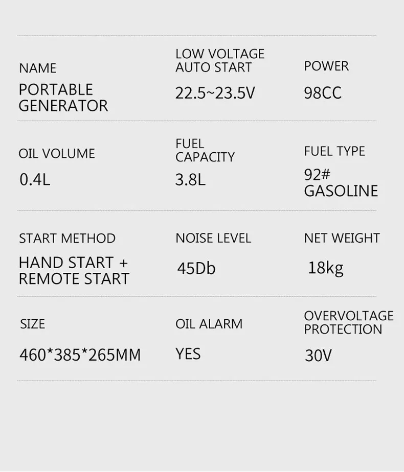 24V 3000W  Parking Air Conditioner Gasoline Generator Remote Control Start Dc Truck On-board Mute Small Generator