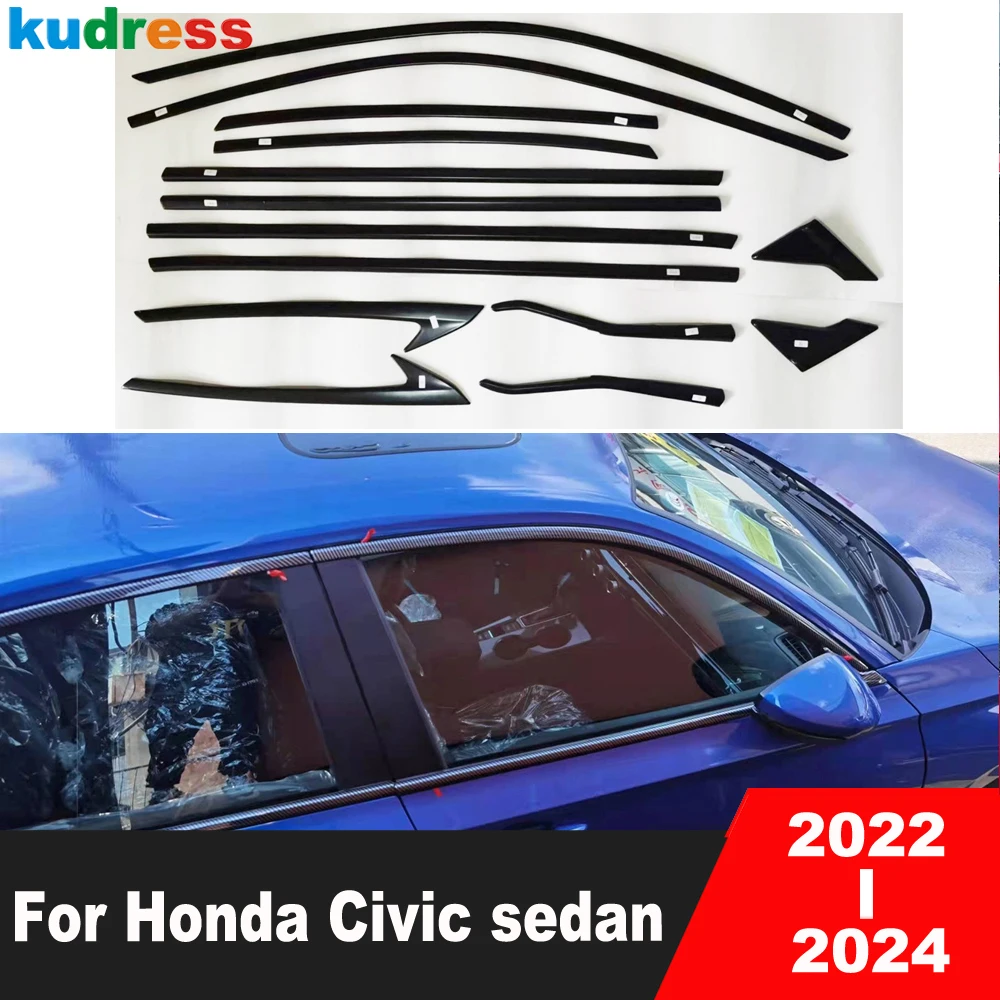 

Window Sill Trims For Honda Civic Sedan 2022 2023 2024 Stainless Steel Car Window Frame Molding Garnish Strip Accessories