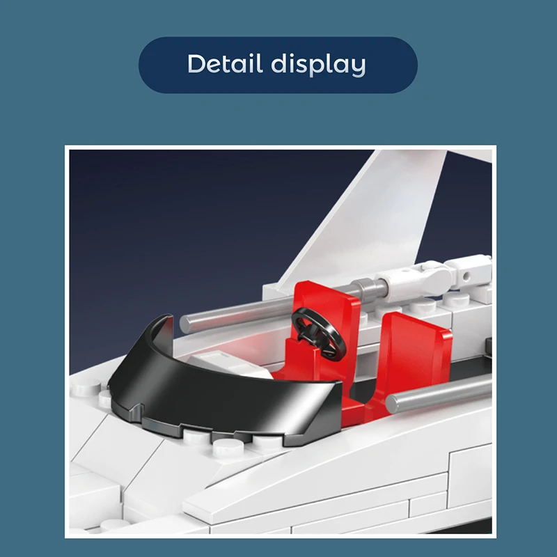 Mould King 10218, modelo de barco, yate delfín blanco, bloques de construcción, modelo de ensamblaje educativo para niños, juguete, regalo de cumpleaños