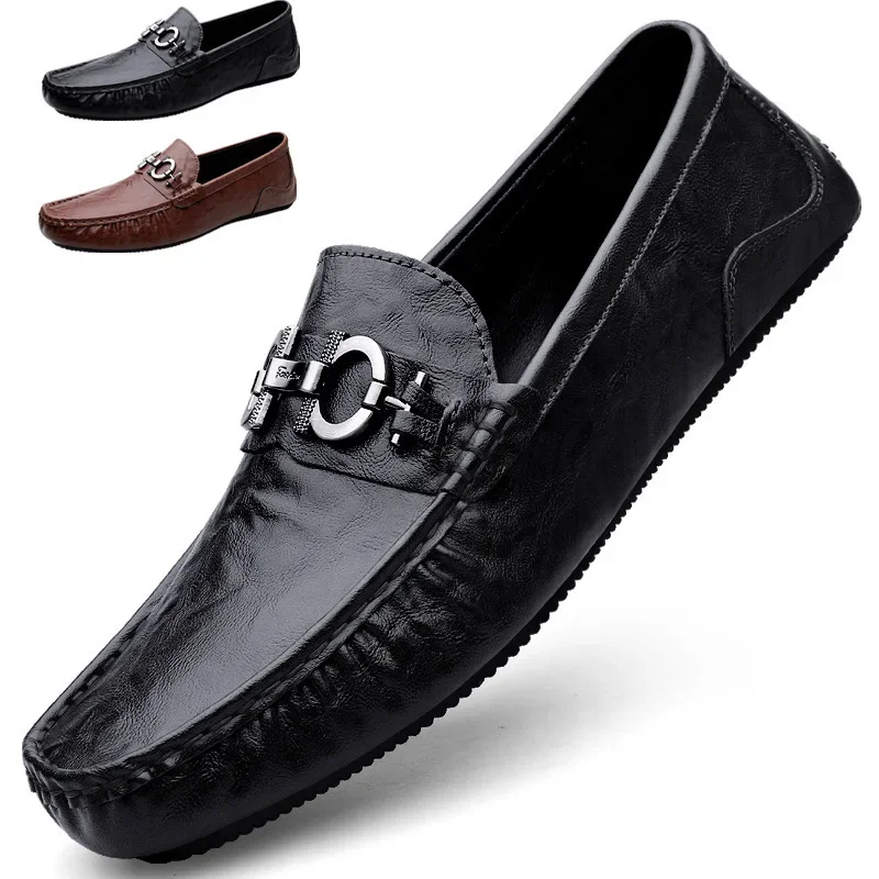 

Moccasins Loafers Men's Genuine Leather Business High-End Slip-on Loafers Casual