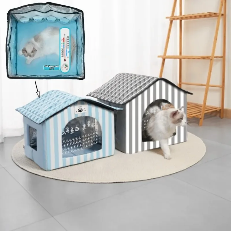 

Cat Air-conditioned Room Heat Retaining Summer Cool Cat Nest Resistant Grasping Cooling Room Ice Dog House Pet Products