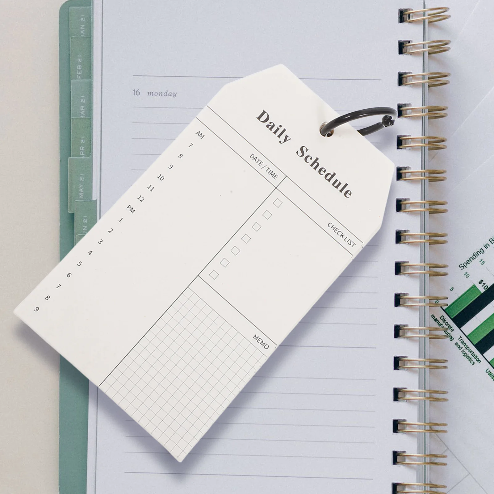 2 قطعة مفكرة مخططة يومية قابلة لإعادة الملء، ورق قوي خفيف الوزن للاستخدام المنزلي والمكتب والمدرسة، مخطط المفكرة الأسبوعية #5