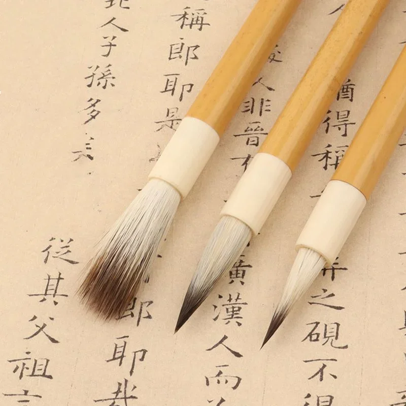 Slender Gold Calligraphy Brush Set Painting Brush Weasel Hair Rabbit Hair Multiple Brush Small Regular Script Calligraphy Brush