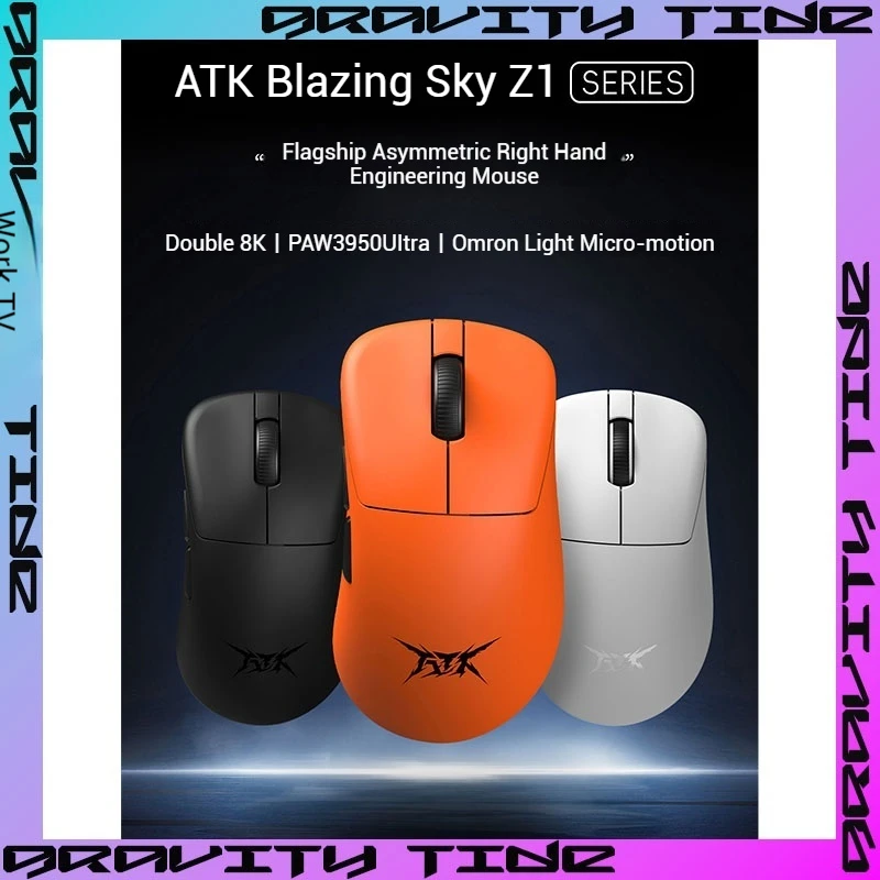 Atk Blazing Sky Z1 Paw3950 Wireless Mouse Ultra-Lightweight Valorant Ergonomic Medium And Large Hands E-Sports Mouse 8k Receiver