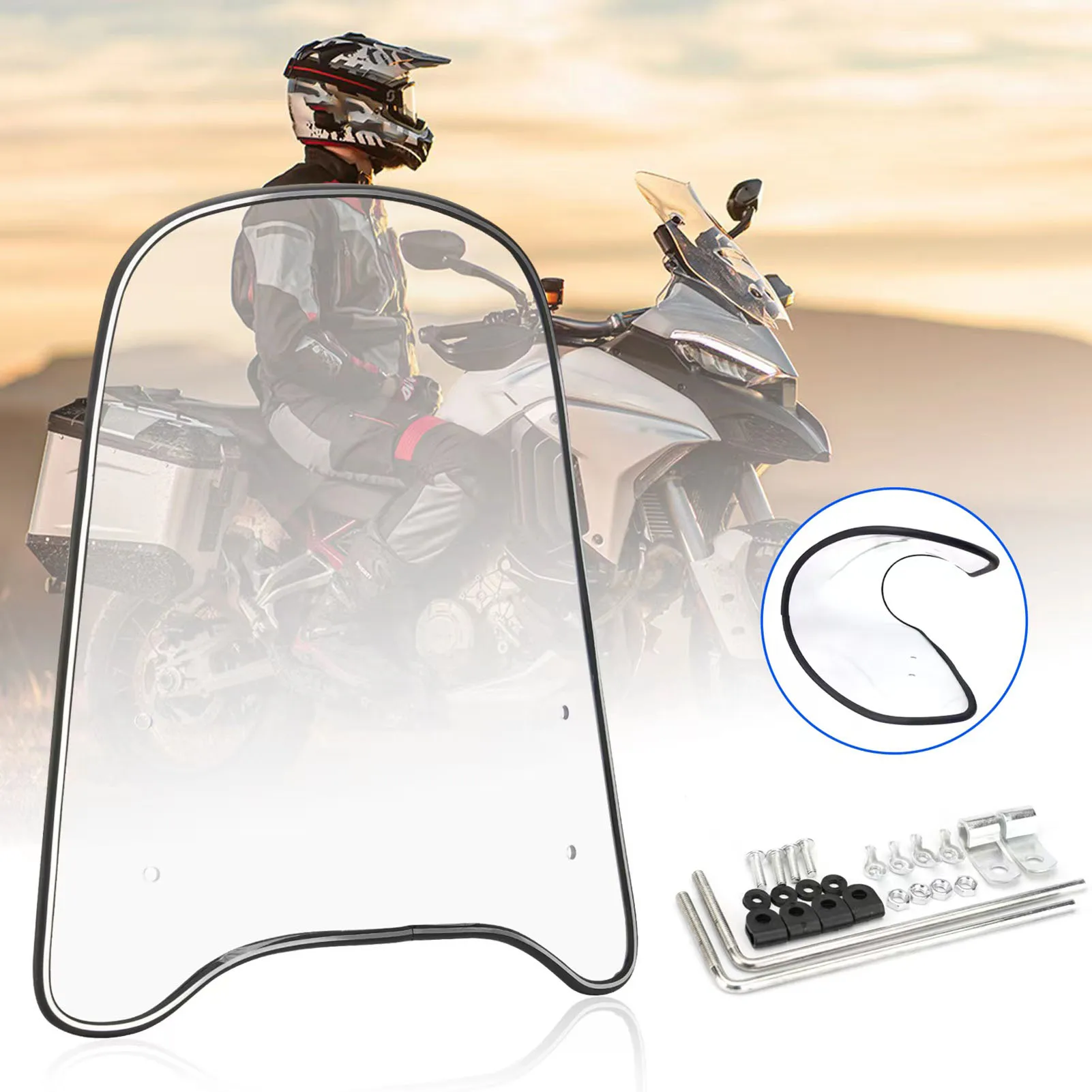 Motorcycle windscreen Universal Motocycle Windshield Extension Spoiler Scooter Windshield Widened Edging Wind Deflector