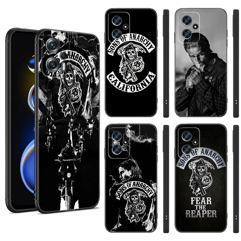 Sons of Anarchy TV Black Silicone Phone Case For Xiaomi POCO X3 X4 NFC F3 F4 GT F5 M3 M4 M6 X5 X6 Pro 5G C55 C65 M5