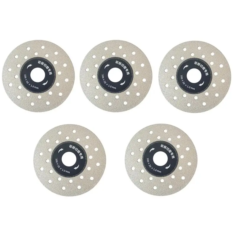 

AB11-Angle Grinder Cutting Blade For Stone ,4In Super Thin Tile Saw Blade,Rock Slab And Tile Cutting Grinding Disc 5PC