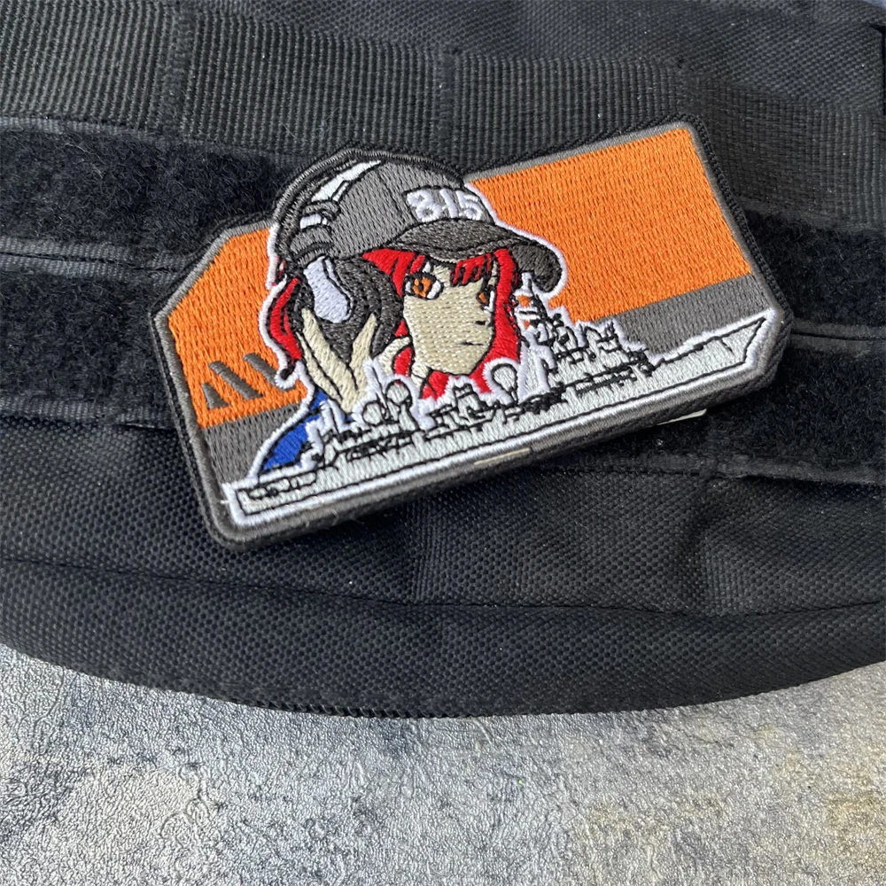 Elektronisch verkenningsschip geborduurde haaklus voor kleding tactische moreel badge patches militaire leger rugzak sticker - imagen 4