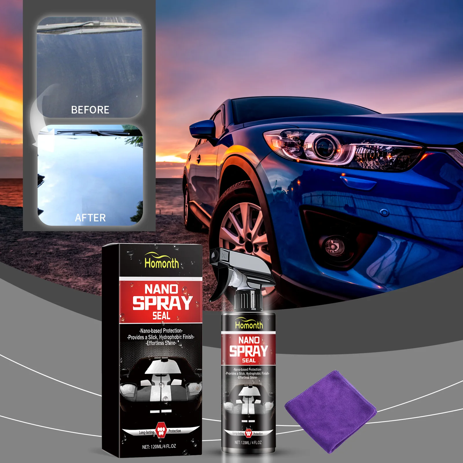 

Homonth Набор полировальных покрытий для детализации автомобиля Nano Spray Seal Средство для ремонта автомобилей Быстродействующий спрей для покрытия с автоматической очисткой