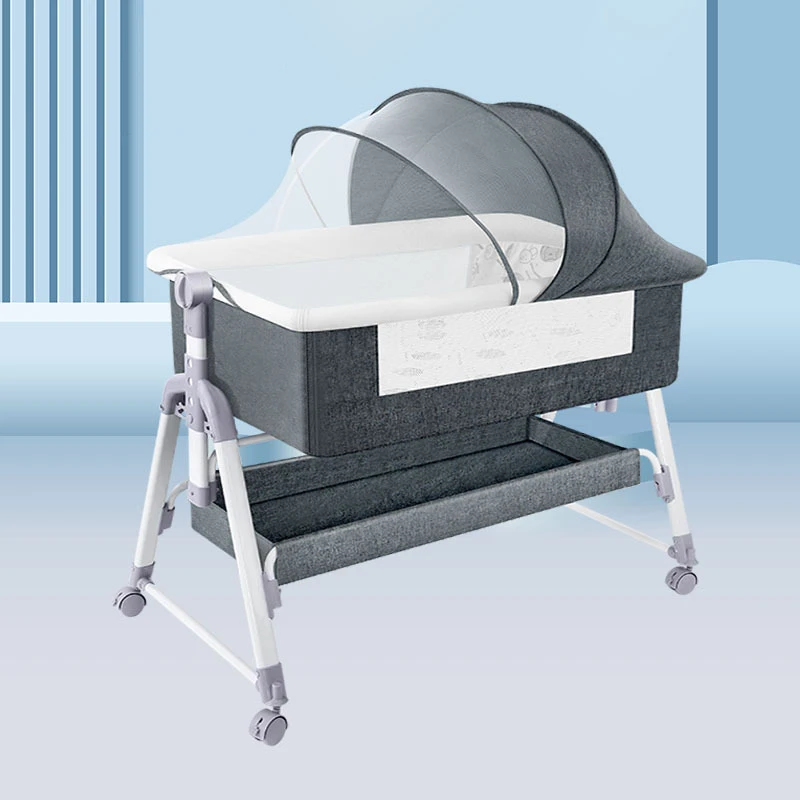 Luxury Foldable Adjustable Height Portable Modern Cosleep Baby Cradle Swing Children Bassinet Newborn Cradle Crib Bed Suit