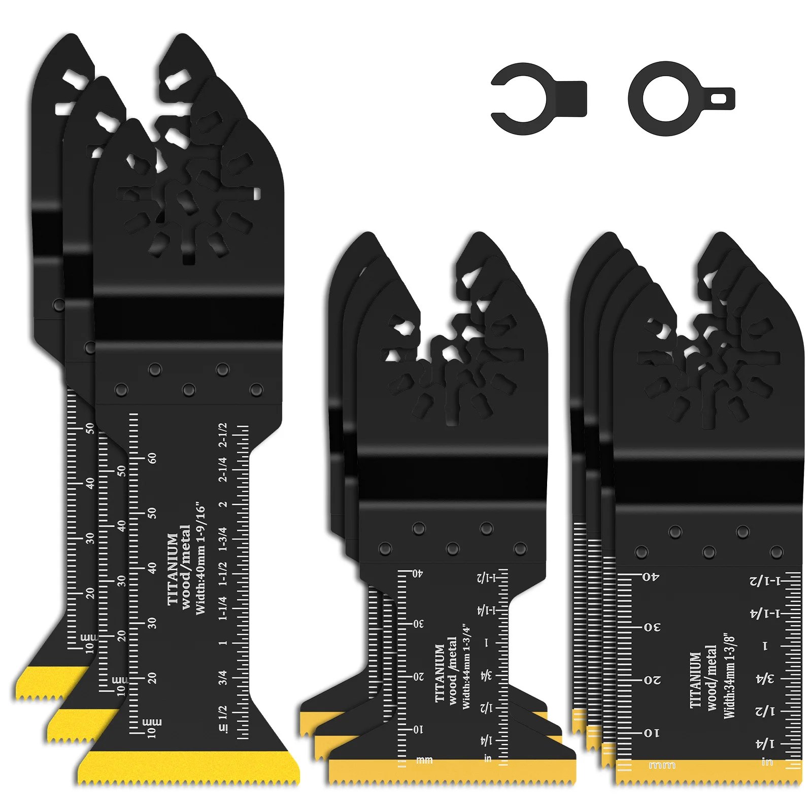 Titanium Oscillating Saw Multi Tool Blades Kit Plunge Cutting Multitool Blades for Metal Wood Nails Screws Plastic Cutting