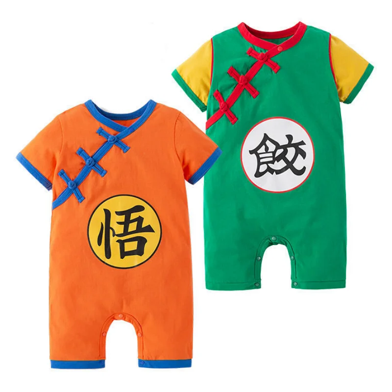 Anime Japanese Son Goku Summer Baby Jumpsuit Cartoon Kakarotto Child Overall Thin Clothes Cosplay Halloween Party Costume Cotton