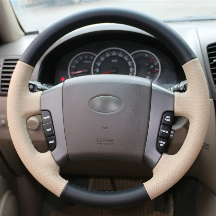 

DIY Hand-Stitched Non-slip Durable Artificial Leather Steering Wheel Cover for KIA Sorento 2004-2008 Interior Accessories