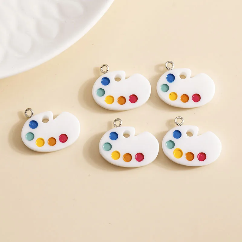 10 stücke 18*23mm kreative Farbpalette Ohrringe für Frauen Mini niedlichen Zeichen platte Tropfen Ohrring Künstler Schmuck Geschenk Liebe Malerei