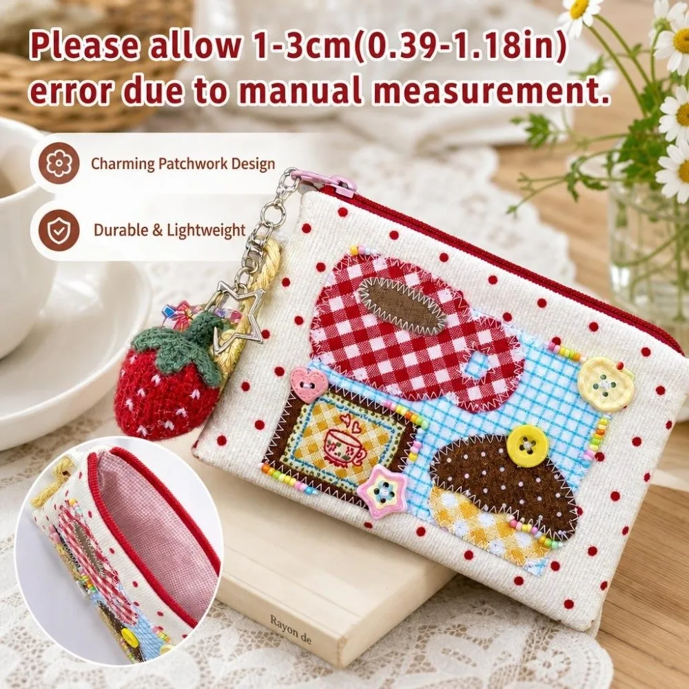 Trendy INS Creative Patchwork Small Coin Purse Square Shape Large Capacity Square Wallet Card Holder Coins Cards and Small Items