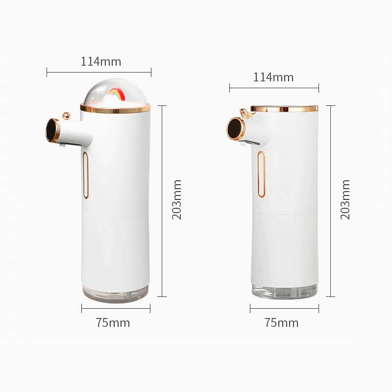 Imagem -06 - Dispensador de Sabão de Espuma Automática Touchless Dispensadores de Sabão Líquido com Indução Carregamento Usb Mão Desinfetante Banheiro