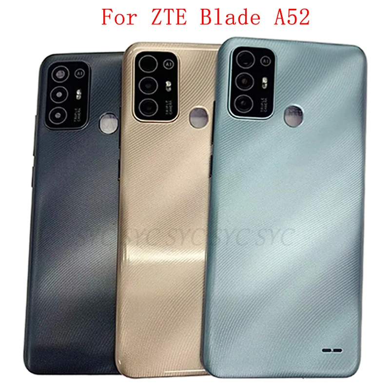 Battery Cover Rear Door Case Housing For ZTE Blade A52 Back Cover with Camera Lens Logo Repair Parts