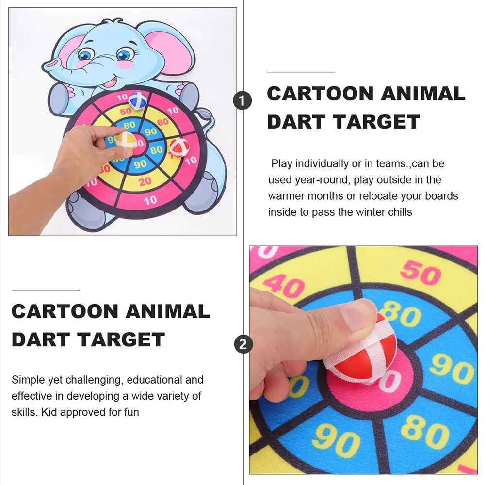 Educazione dei bambini accessori sportivi del fumetto elefante giocattolo aritmetica dardo giocattolo palla appiccicosa animale dardo Board