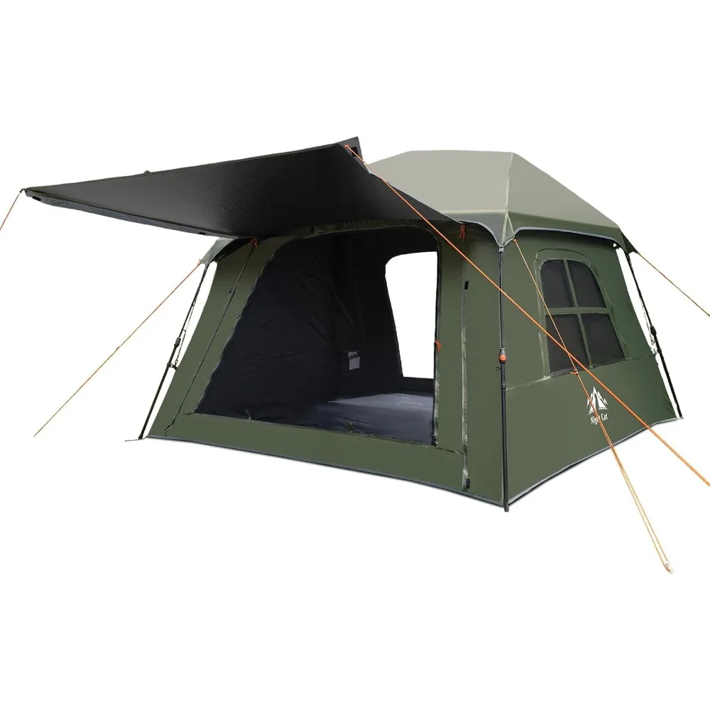

Blockout Cabin Tent: 4 Person Pop Up Camping Tent with Vestibule Waterproof Instant Easy Setup Family Tent
