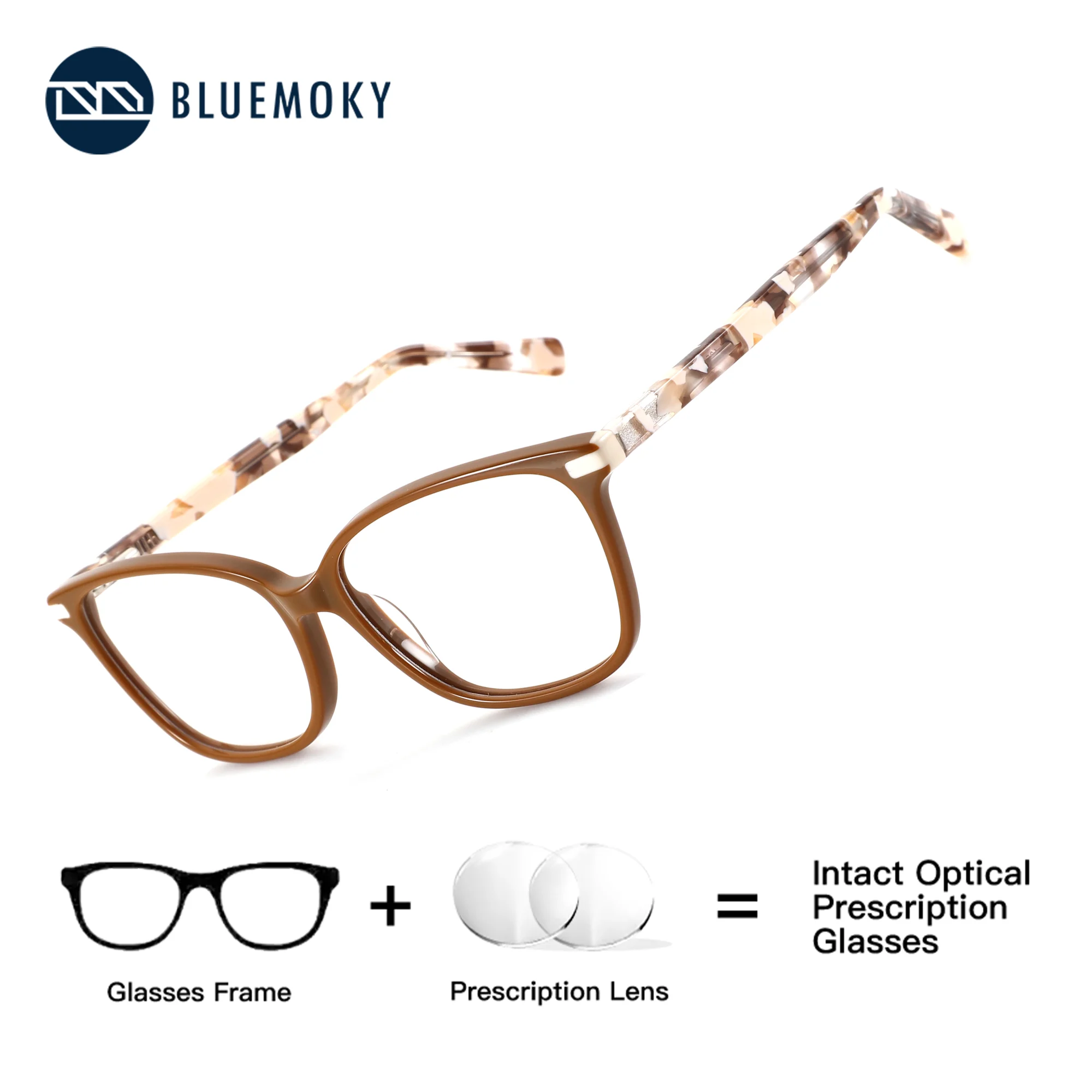 

BLUEMOKY Female Square Medical Prescription Glasses Acetate Photochromic Blue Light Filter Optical Eyewear Fashion