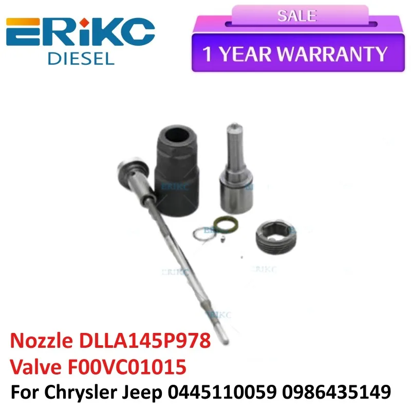 

Jet Injector Nozzle DLLA145P978 Valve F00VC01015 Overhaul Repair Kits F00ZC99026 for Chrysler Jeep 0445110059 0986435149