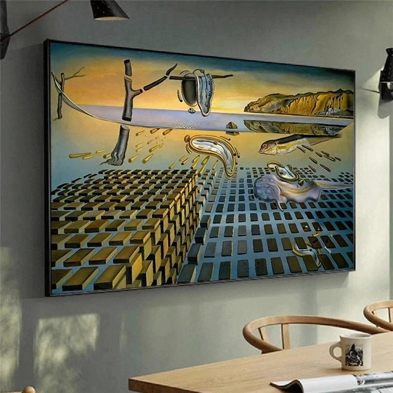 Abstract Surrealist Dali Canvas Painting Home Wall Decor 