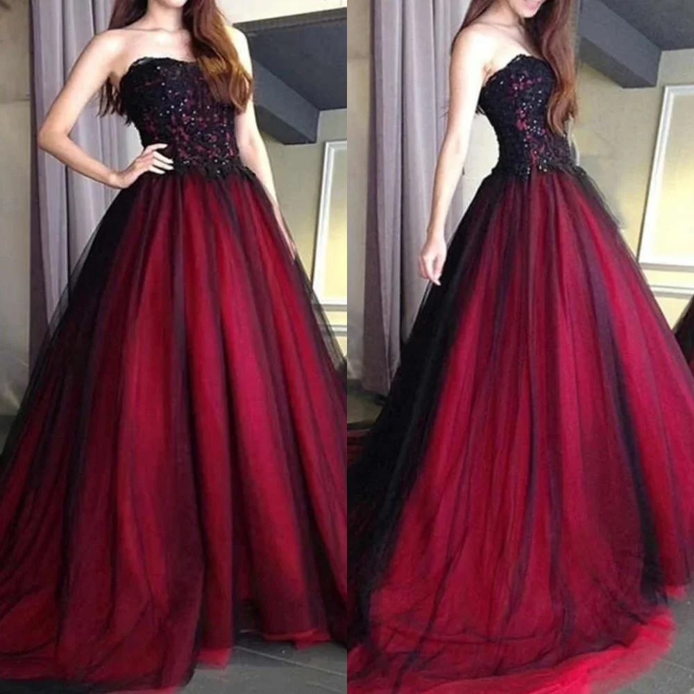 

Customized Temperament Tulle Evening Dress Classic Strapless Sleeveless Homecoming Dress High Quality Special Occasion Gowns