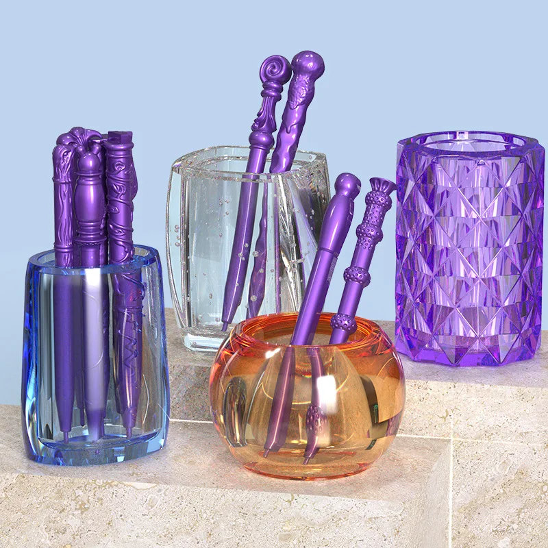 DIY Crystal Epoxy Resin Mold Irregular Shape Magic Wand Ballpoint Pen Silicone Mold Handmade Crafts Tool Resin Casting Molds