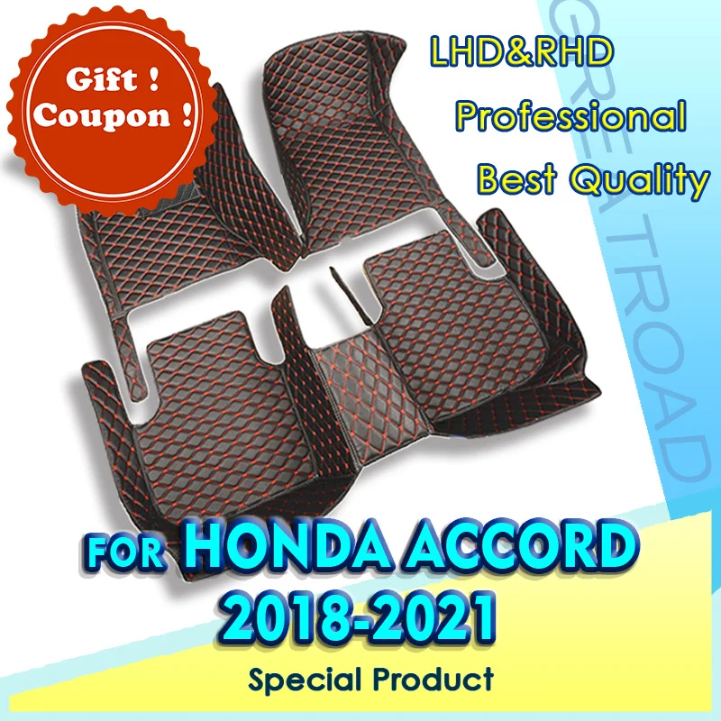 Car Floor Mats For Honda Accord（10th GEN. Non-hybrid）2018-2021 2019  Custom Auto Foot Pads Automobile Carpet Cover accessories