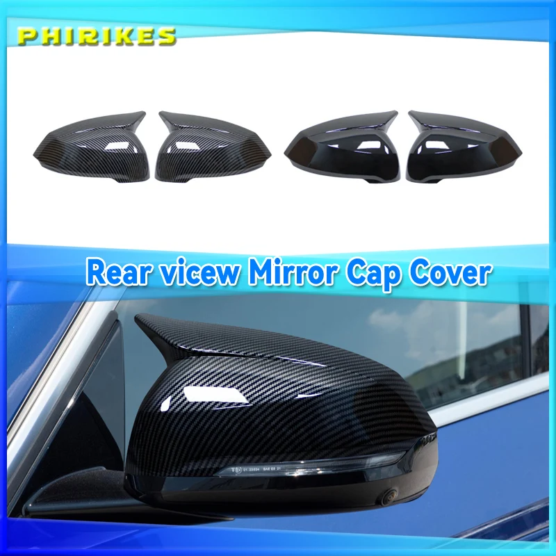 For BMW New X1 U11 U12 2023 2024 Horn Style Rearview Mirror Cover Add on Car Accessories 2X Side Wing Mirror Cover Caps