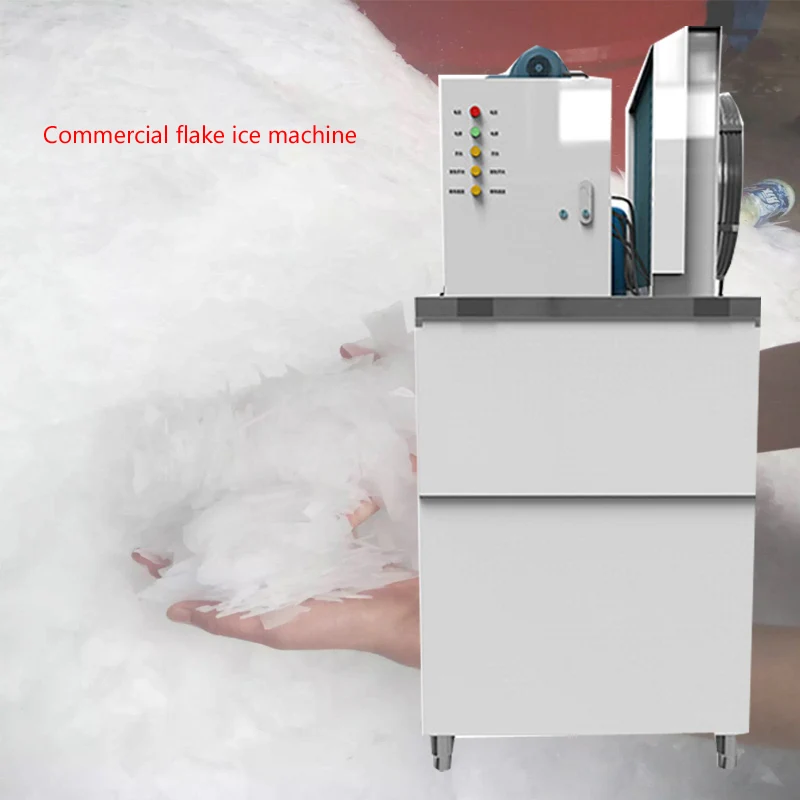 Vertical Ice Maker Stainless Steel Flake Ice Maker For Cafeteria Wholesale Market Bar Flake Ice Maker Snowflake Ice Machine