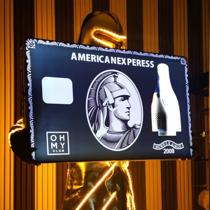 

Акриловая черная карта American Baller, дисплей для шампанского, светящийся светодиодный презентатор для бутылок для ночного клуба, бара