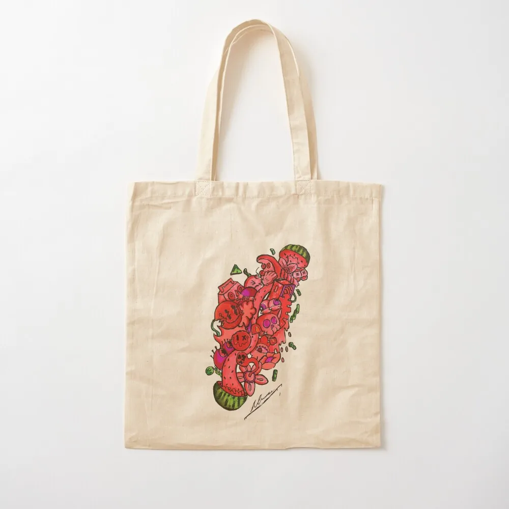 ArTizM crazy watermelon in half Tote Bag tote bags men hand bags Canvas stote bag