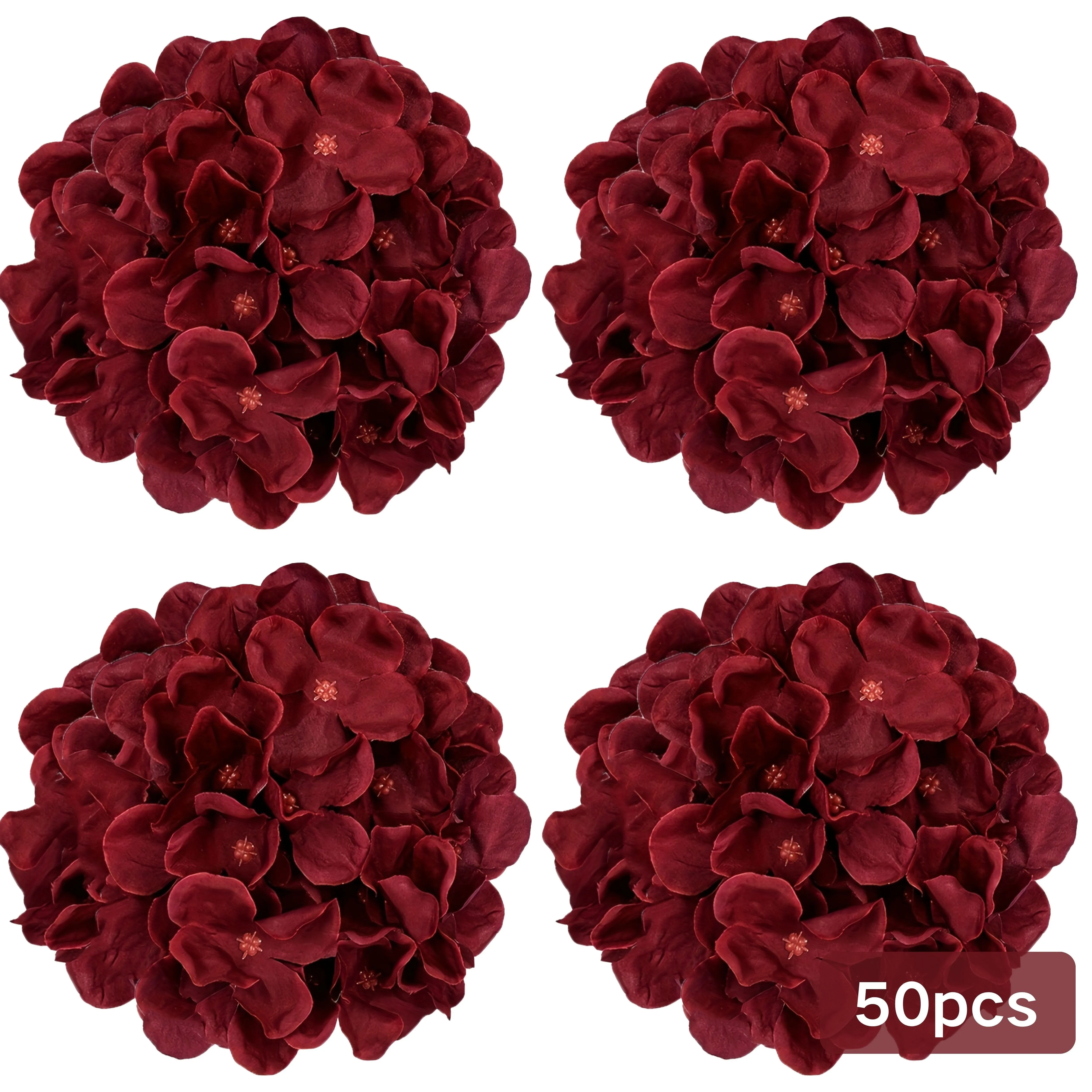 50 burgunderrote Hortensienköp – Florist Supply Bulk Bewertung und Preis