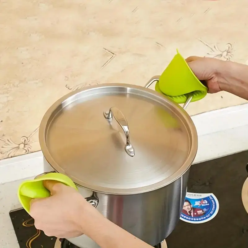 Silicone Heat-Insulating Gloves, Microwave Oven Anti-Scalding Hand Grips, Non-Slip Heat-Insulating Bowl Holders, Kitchen High-Temperature Resistant Heat-Insulating Hand Pads