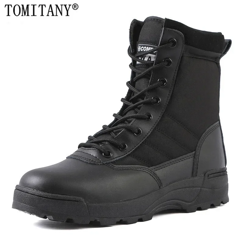 Botas tácticas de cuero para hombre – Combate, desierto y caza