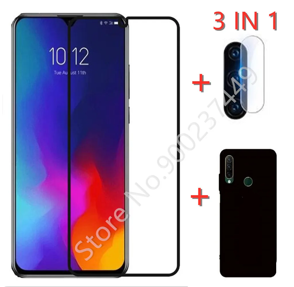 

3-in-1 Case + Camera Tempered Glass On For Lenovo K10 Note ScreenProtector Glass For Lenovo A6 Note Z6 Lite 9D Phone Glass