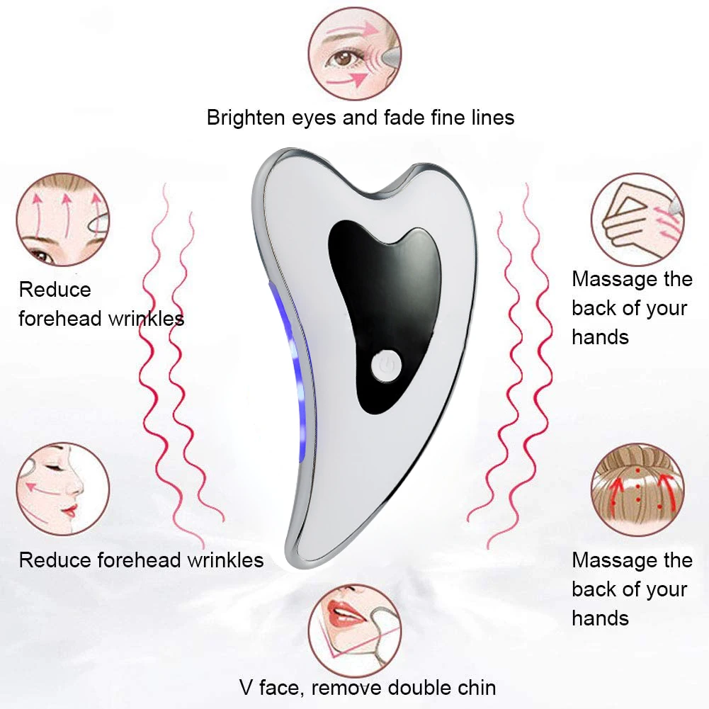 Mikrostrom-Facelift maschine USB-Ladung elektrische Guasha-Massage, die galvanische Schönheits hautlifting-Gesichts körper massage gerät schabt