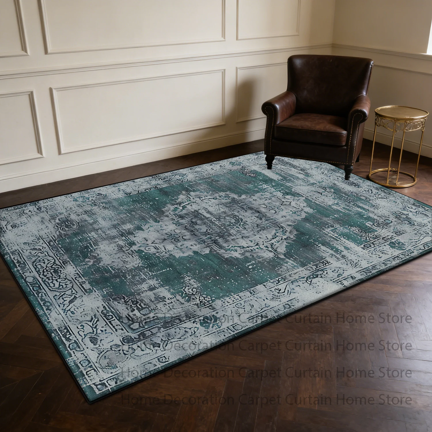 Vintage Style Soft Rug Persian Living Room Decoration Store Easy Clean Luxury Carpet Non-slip Large Size Study Floor Mat Parlor