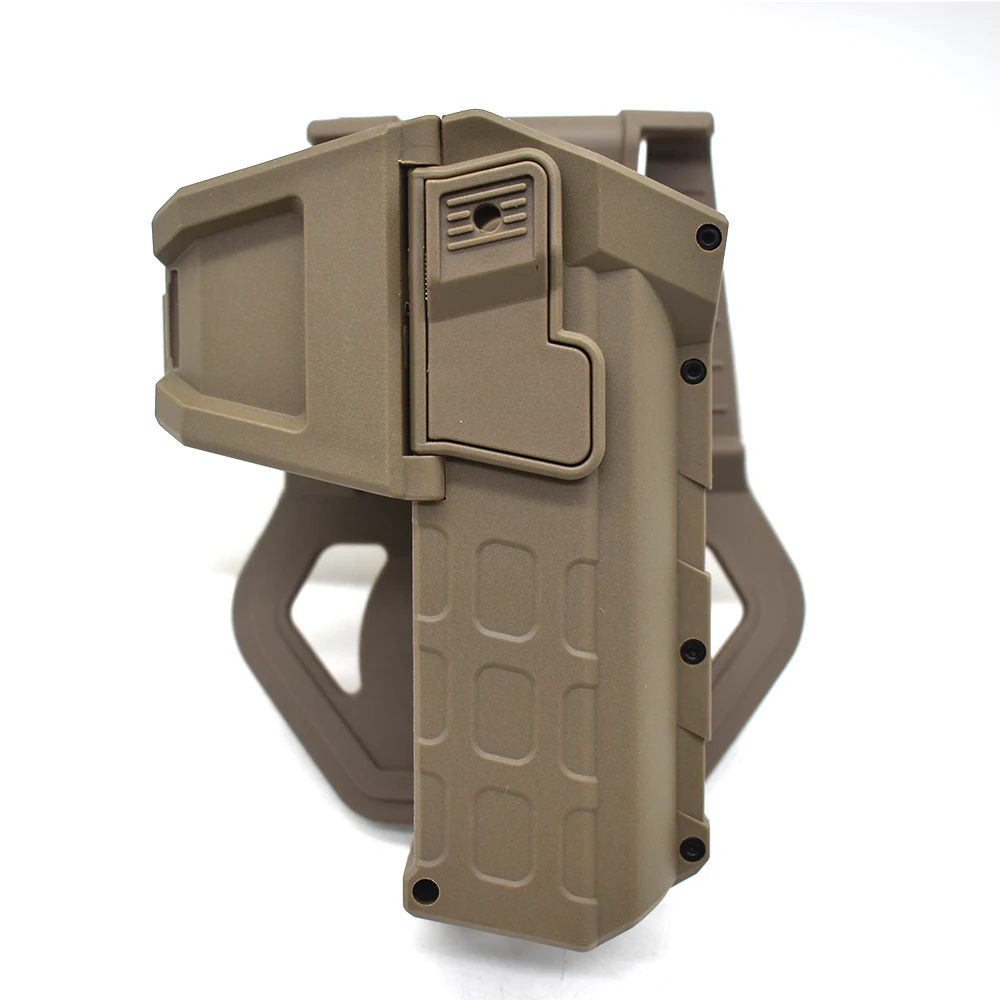 Tactical Movable Holster for Glock 19 Pistol Holster with Spring Lanyard, Movable Holster with Flashlight/Laser Mounted