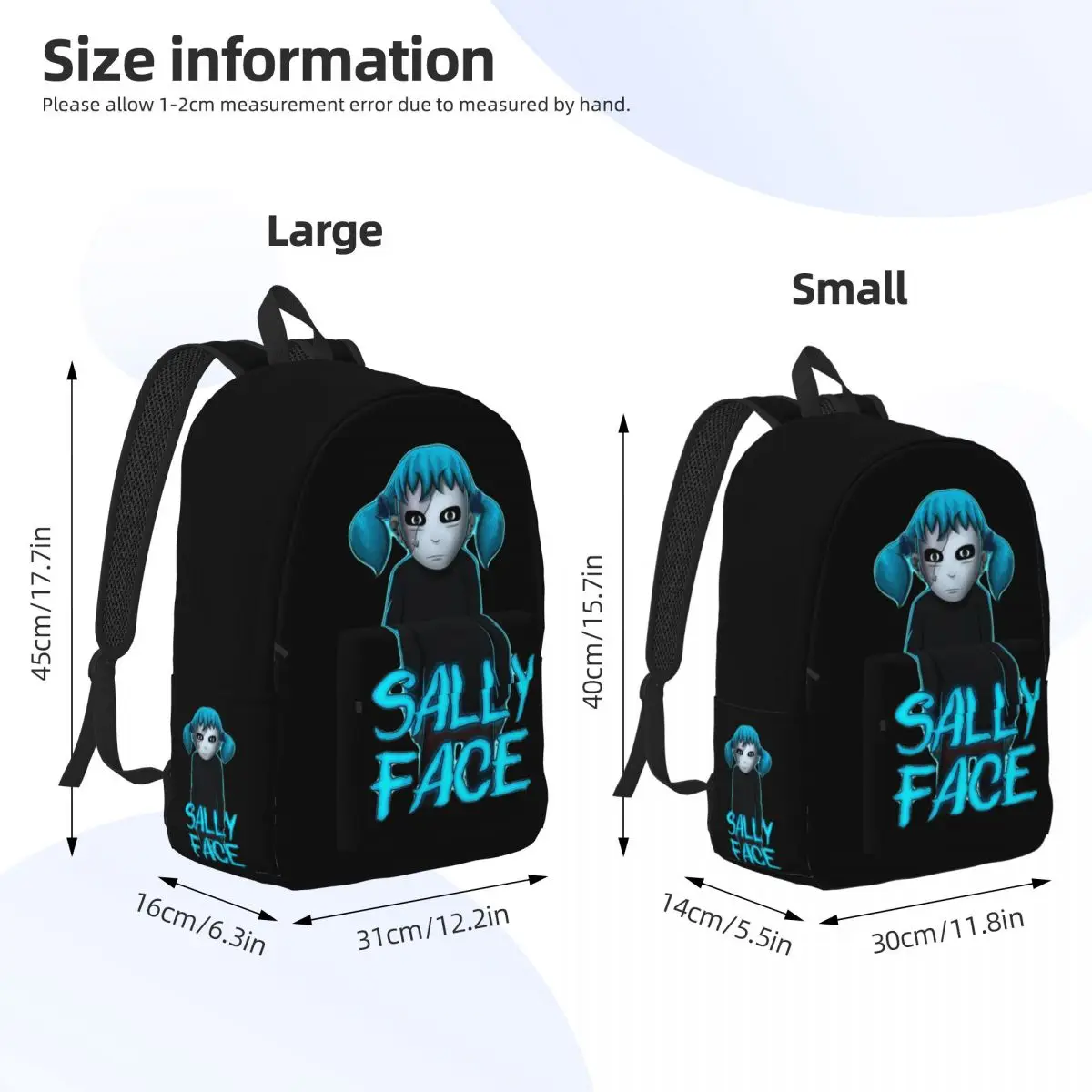 Mochila Sally Face Game para homens e mulheres, jogos de terror, estudante, mochila de negócios, bolsa de ombro, presente