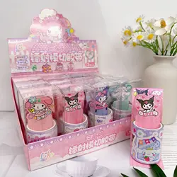 12PCS 1BOXCartoon Sanrio Stickers Kawaii Hello Kitty Kuromi Melody Diy Pvc Laptop Decals Decoration Stiker Kid Reward Gift Toy